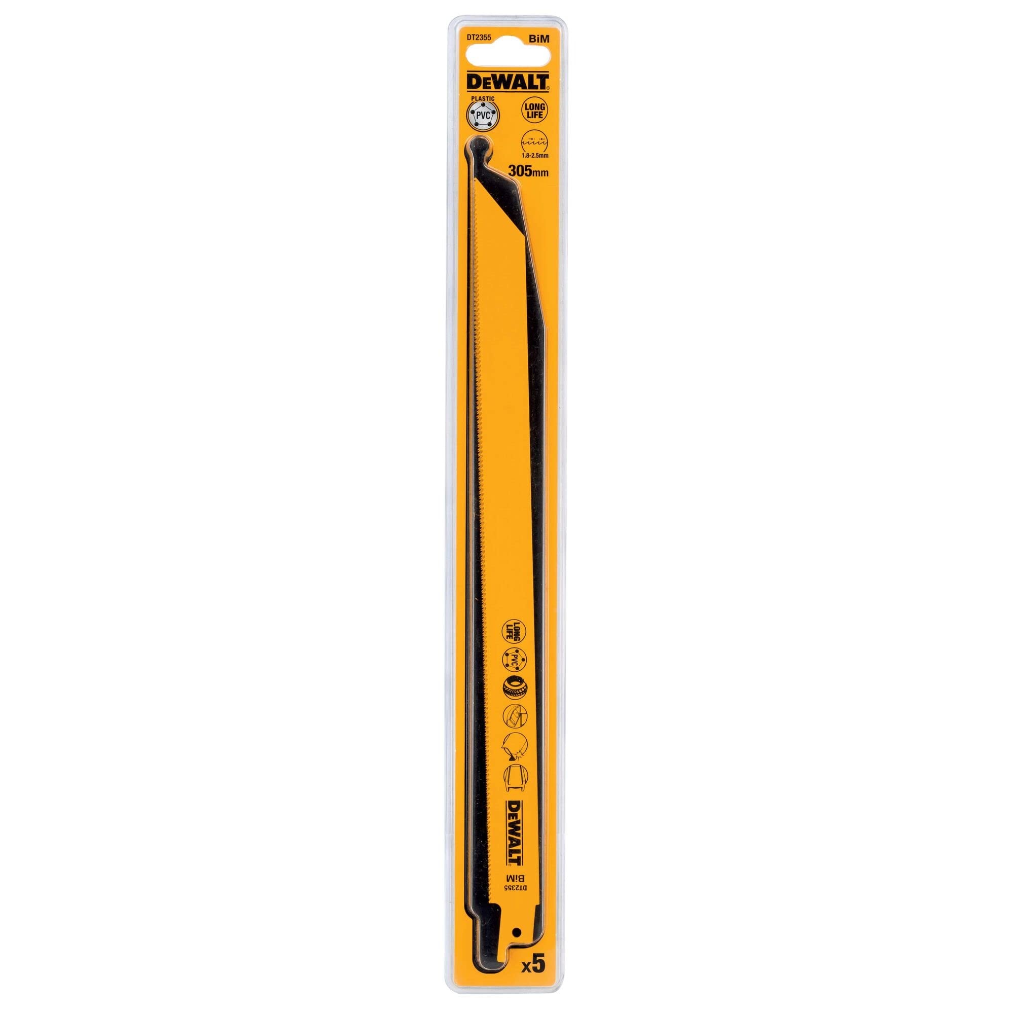DeWalt Accessoires DT2355-QZ HCS 305 x 1.8 mm Universele Reciprozaagbladen 5 Stuks