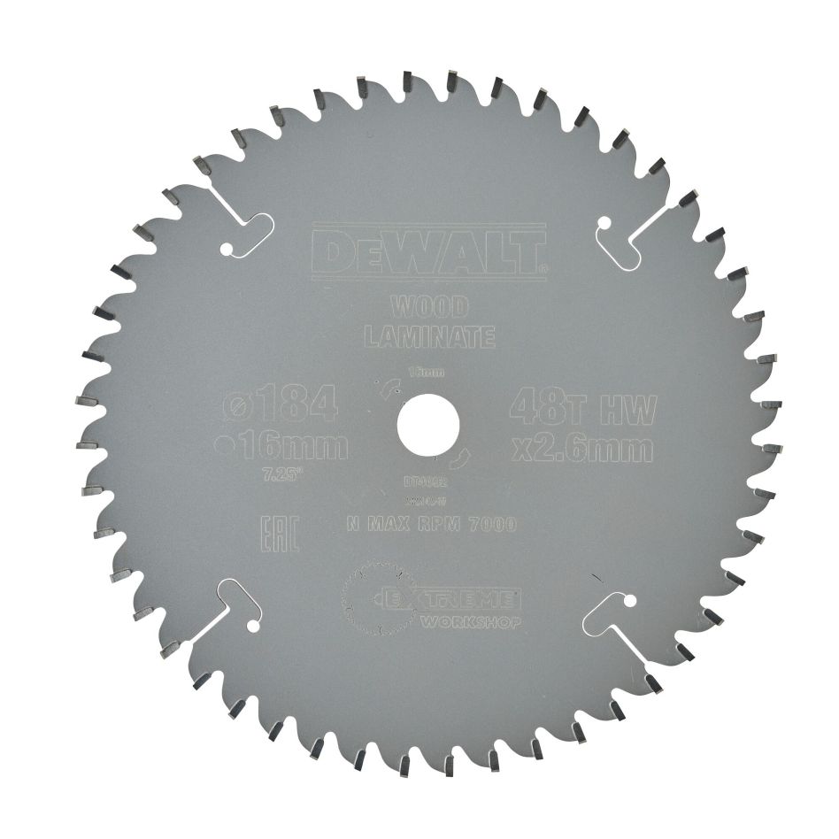 DeWALT Accessoires DT4092-QZ Cirkelzaagblad 184 x 16 mm 48T TCG -5°