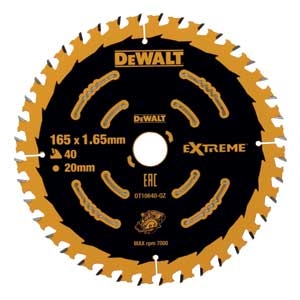 DeWalt Accessoires DT10640-QZ Cirkelzaagblad 165 x 20 mm 40T ATB 5°
