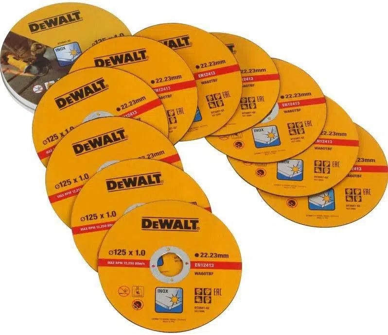 DeWalt Accessoires DT3507-QZ DT3507 Doorslijpschijf voor Inox 125 x 22.23 x 1.0 mm 10 stuks in blik