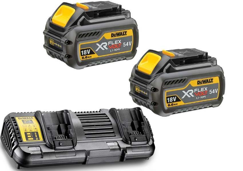 DeWALT Accessoires DCB132T2-QW DCB132T2 FlexVolt Starter Kit - 2 x FlexVolt accu 54V 6,0Ah Li-Ion + DCB132 Dubbellader