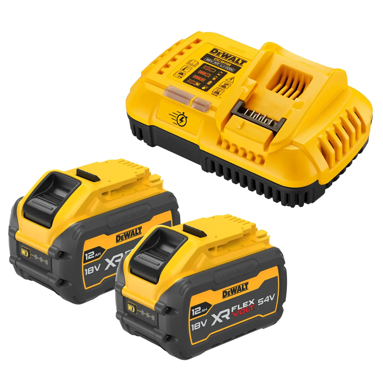 DEWALT Accessoires DCB118XY2-QW 54V XR Flexvolt Accu Starterpack 2x DCB5480 12.0Ah accu's en XR multivoltage snellader