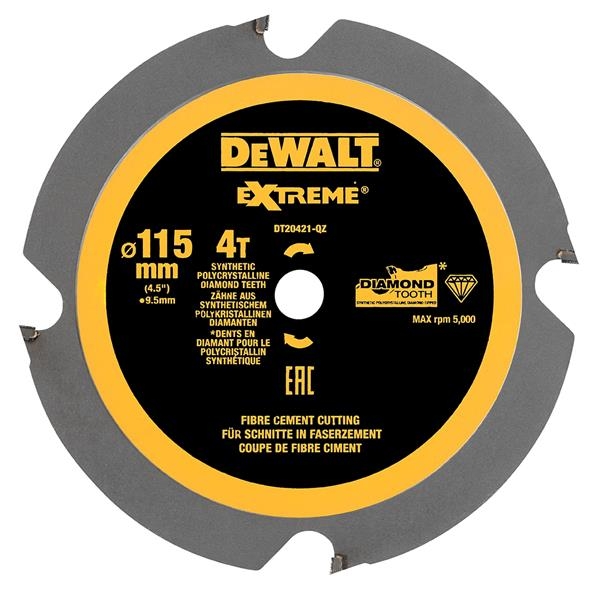 DeWalt Accessoires DT20421-QZ Cirkelzaagblad 115 x 9,5 x 4T Vezelcement