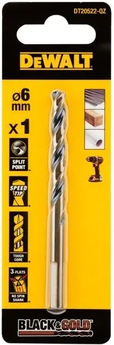 DeWalt Accessoires DT20523-QZ Black & Gold metaalboor 6,5mm