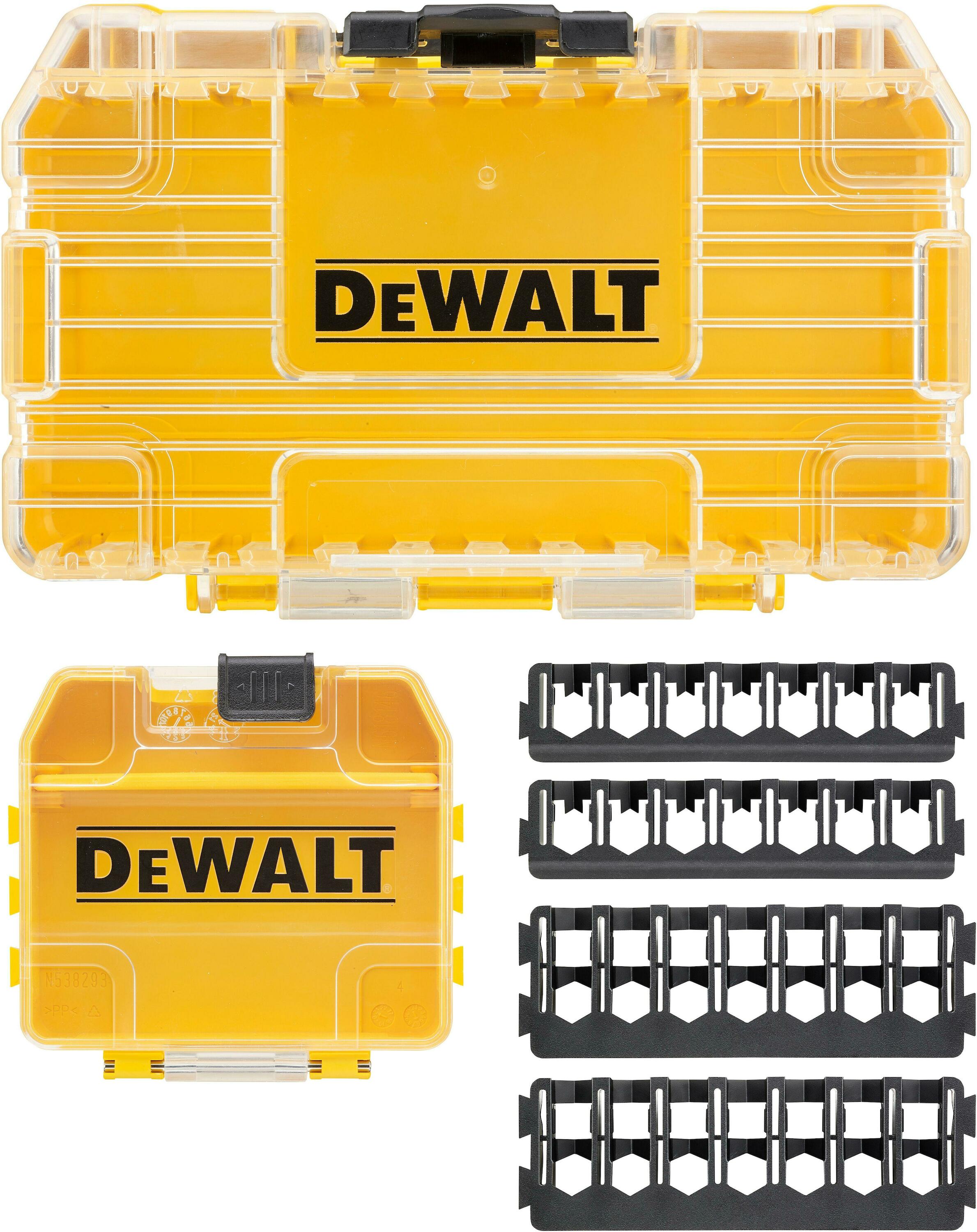 DeWalt Accessoires DT70801-QZ TOUGH CASE maat klein leeg x1 + TicTac leeg x1 + 25mm 7 stuks houder x2 + 57mm 7 stuks houder x2