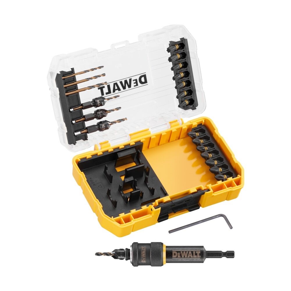 DeWalt Accessoires DT70779T-QZ FLEXTORQ Voorboren- en verzinkborenset in Tough Case 22-delig