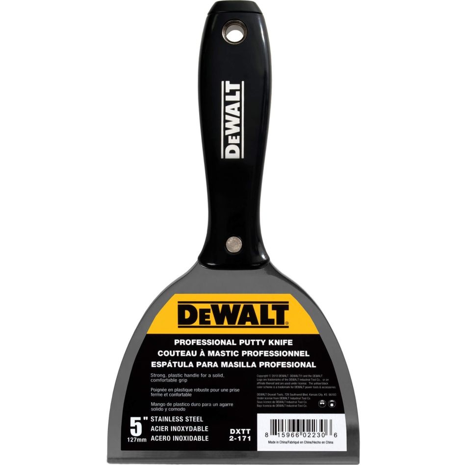 DeWalt Accessoires 2-171 Plamuurmes RVS zwarte kunststof greep 127 mm