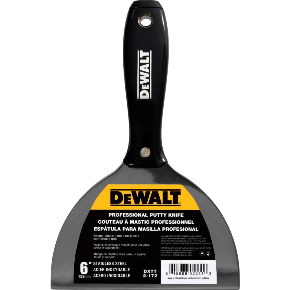 DeWalt Accessoires 2-172 Plamuurmes RVS zwarte kunststof greep 152 mm