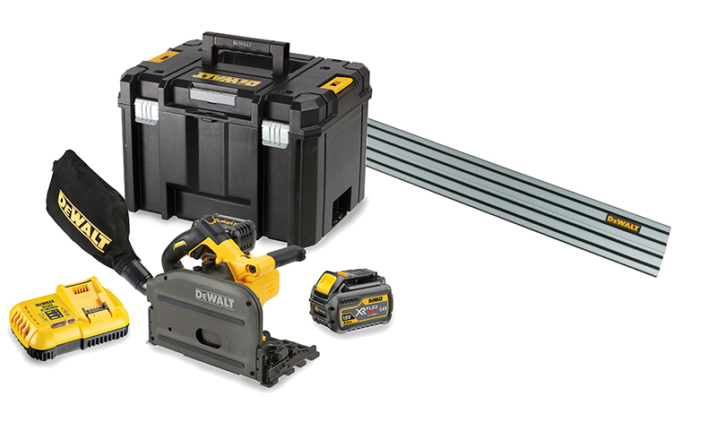 DeWalt DCS520T2R-QW-DWS5022-XJ XR FlexVolt 54 Volt 6,0Ah Li-Ion Invalzaag 165mm + Liniaal 1500mm