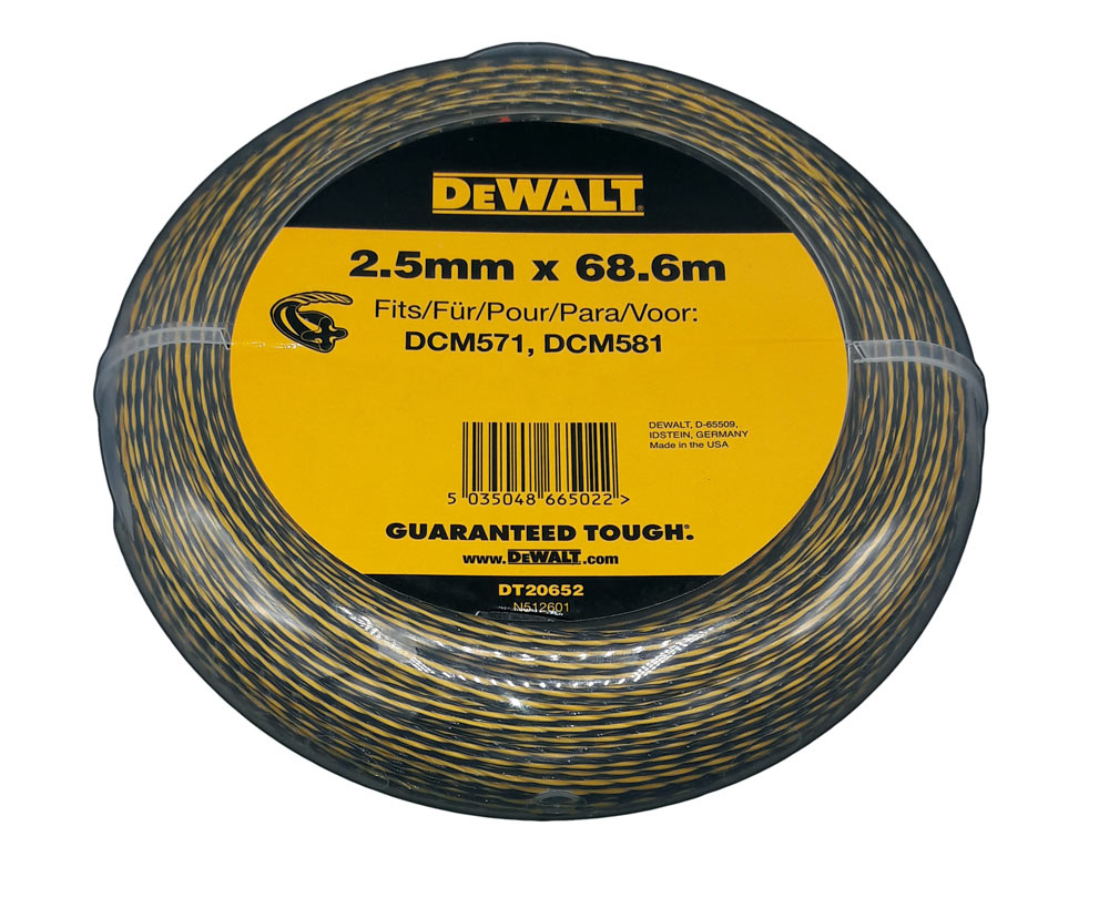 DeWalt Accessoires DT20652-QZ vervangdraad grastrimmer 2,5 mm x 68.6 mtr DCM571/DCM581