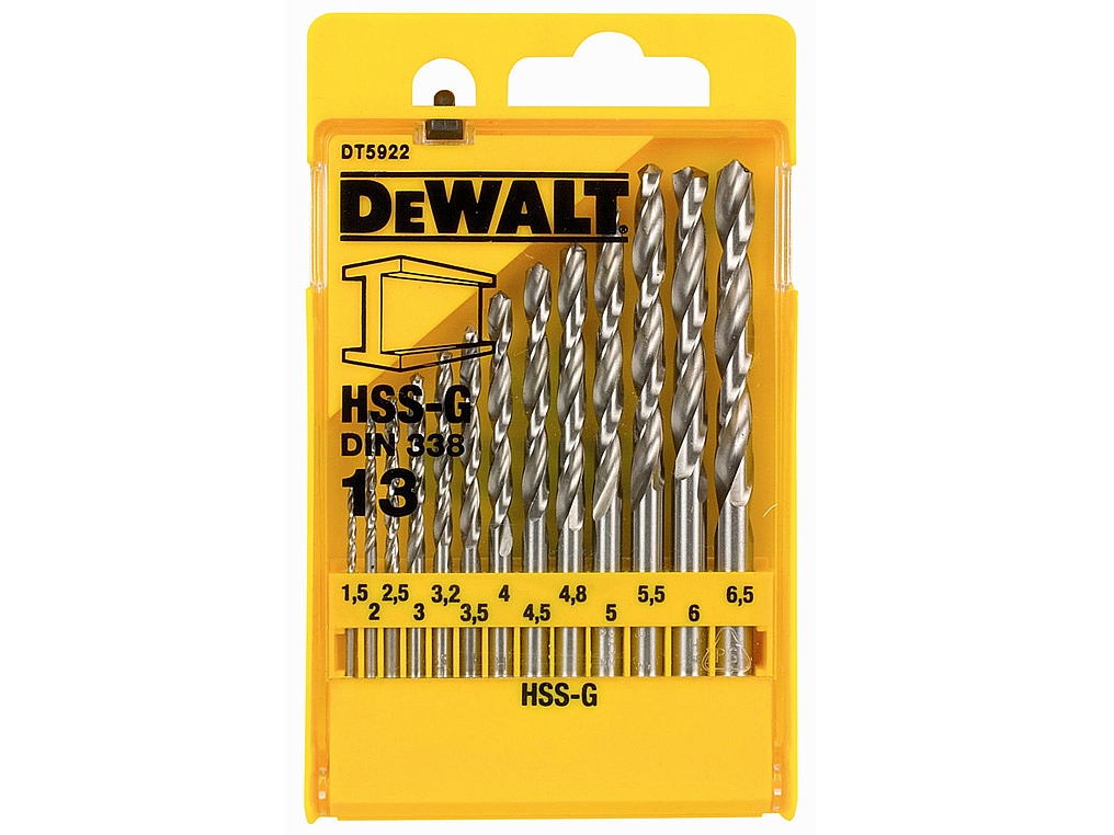 DeWalt Accessoires DT5922-QZ DT5922 13-delige HSS-G borenset in kunststof box