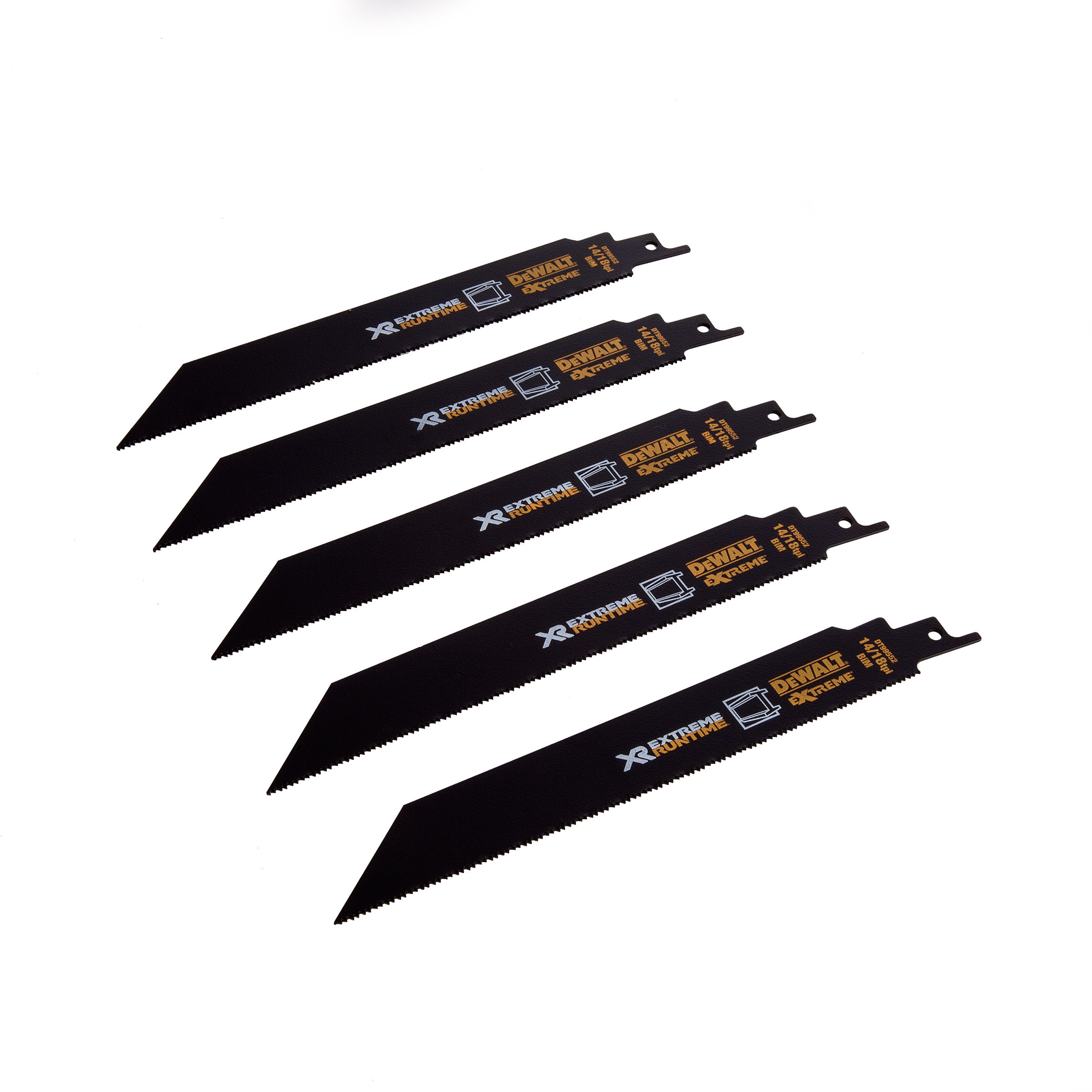 DeWalt Accessoires DT99552-QZ XR 203 mm 14/18TPI Metaal Reciprozaagbladen (5 stuks)
