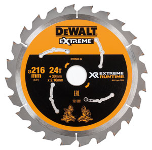 DeWalt Accessoires DT99568-QZ XR Cirkelzaagblad 216mm x 30mm 24T CSB