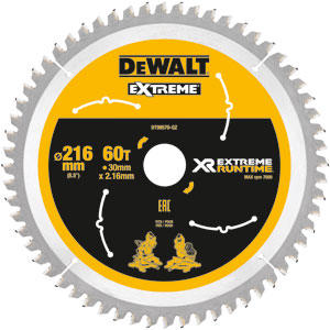 DeWalt Accessoires DT99570-QZ XR Cirkelzaagblad 216 x 30 mm 60T CSB
