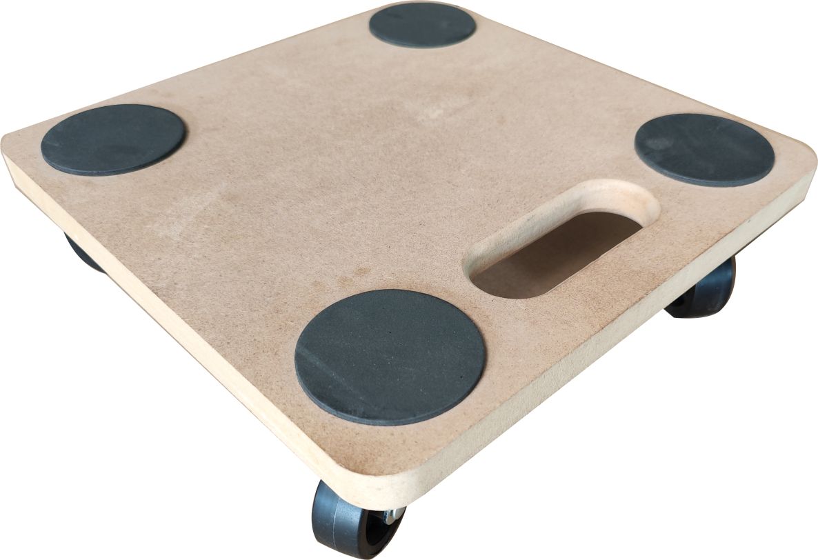 DIGGERS DIG771 MDF dolly, 29x29cm, 200kg capaciteit, 50mm harde PP wielen, FSC 100%