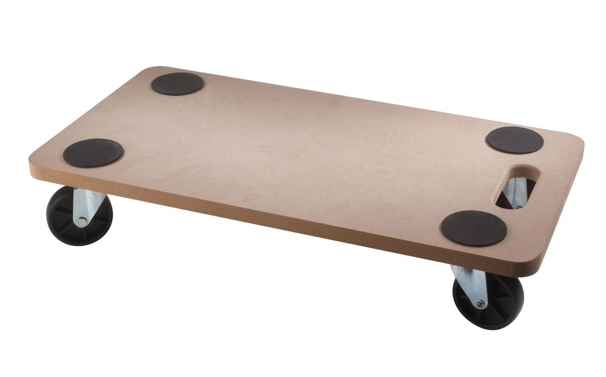 DIGGERS DIG788 MDF dolly, 58x29cm, 150kg capaciteit, 50mm harde PP wielen, FSC 100%