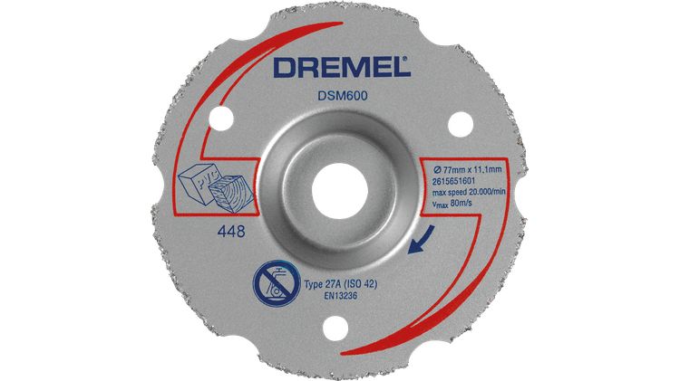 Dremel 2615S600JB DSM20 multifunctionele carbide-verzinksnijschijf 20 mm (DSM600)