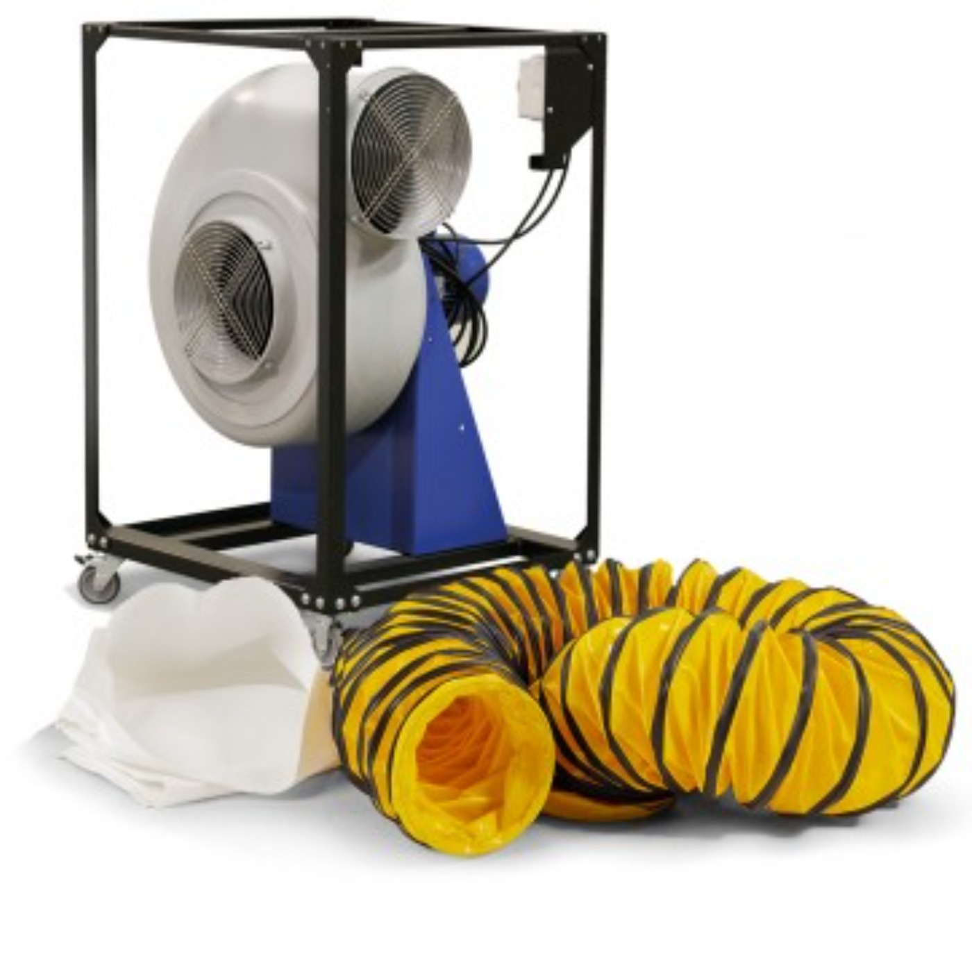 Dryfast DRFC300PLSAU  Radiaal ventilator met 1 stofzak en 1 luchttransportslang 10 meter