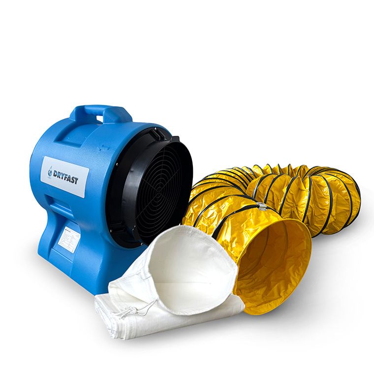 Dryfast DAF3000LSAU/10 Axiaal ventilator + 1 stofzak + 1 luchttransportslang 10 m