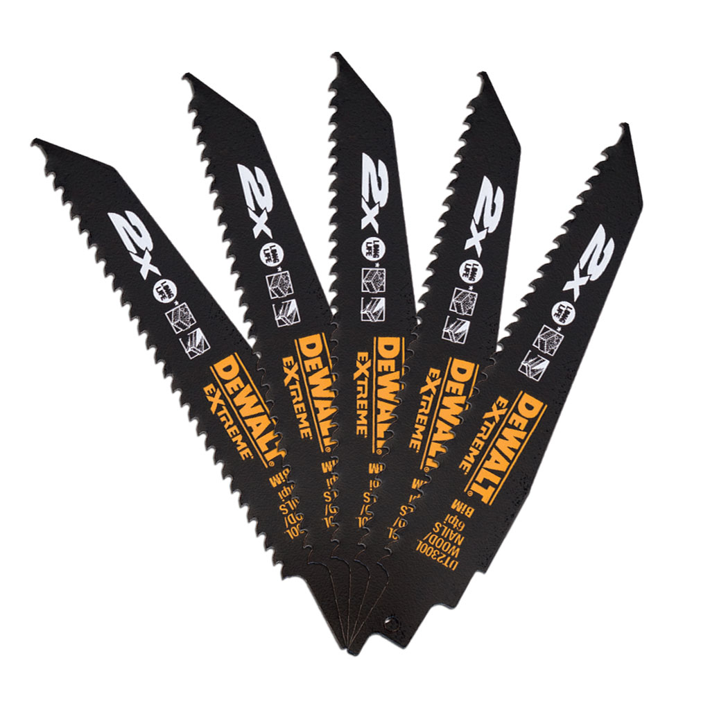 DeWalt Accessoires DT2300L-QZ 2x Demolition 152 x 4.2 mm Reciprozaagbladen (5 stuks) voor Hout + spijkers