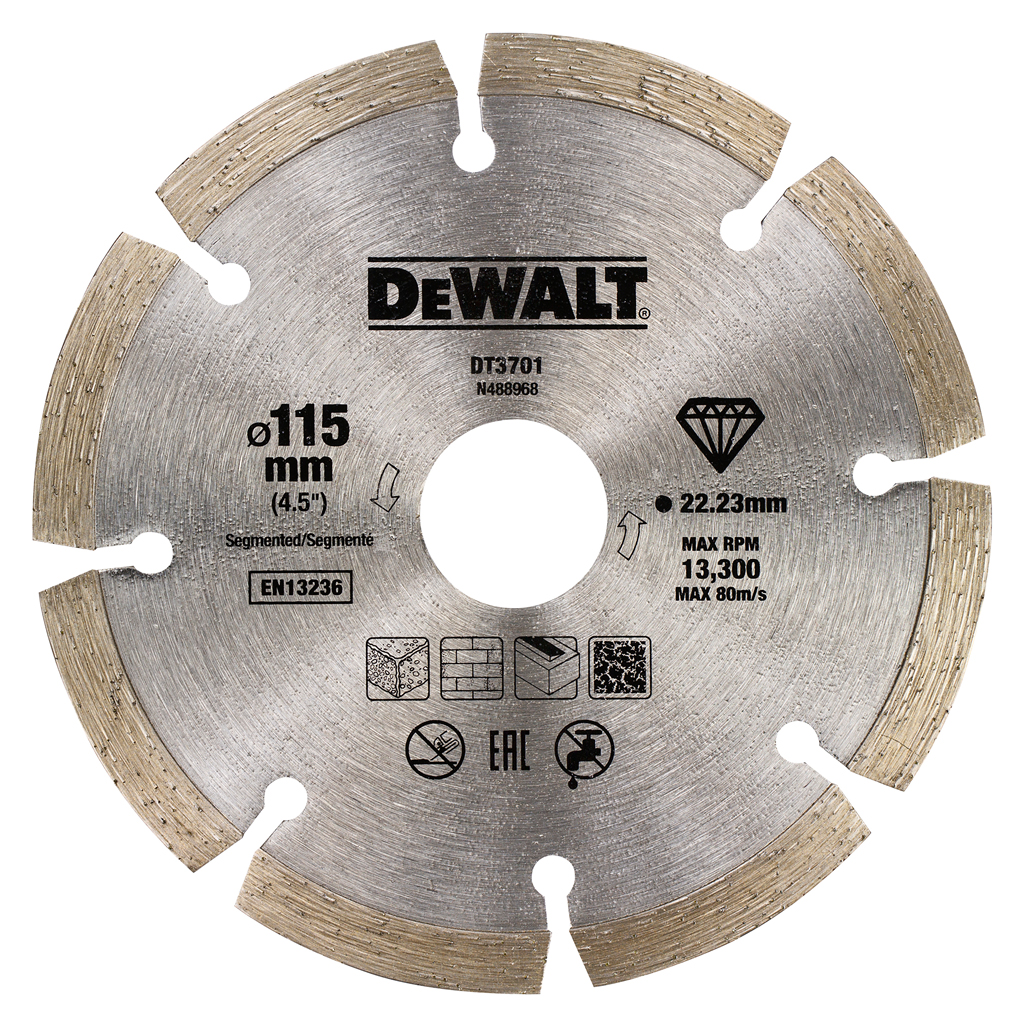 DeWalt Accessoires DT3731-QZ Gesegmenteerde Diamantzaagblad 230 x 22.2mm voor Droogzagen