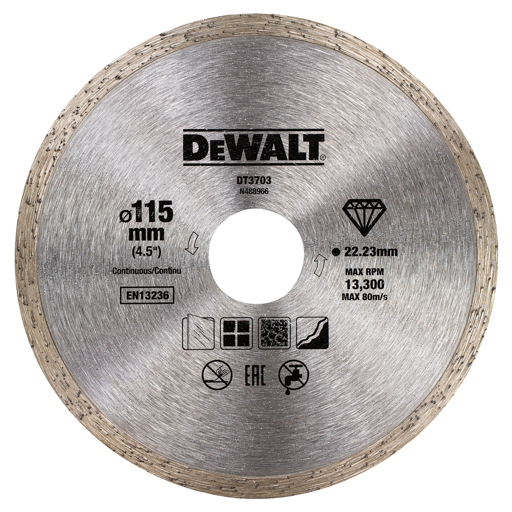 DeWalt Accessoires DT40206-QZ Diamantzaagblad met gesloten rand 180 x 22.2mm