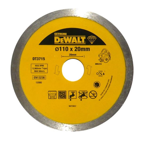 DeWalt Accessoires DT3715-QZ DT3715 Diamantschijf 110 x 20 Professional Economy 4.