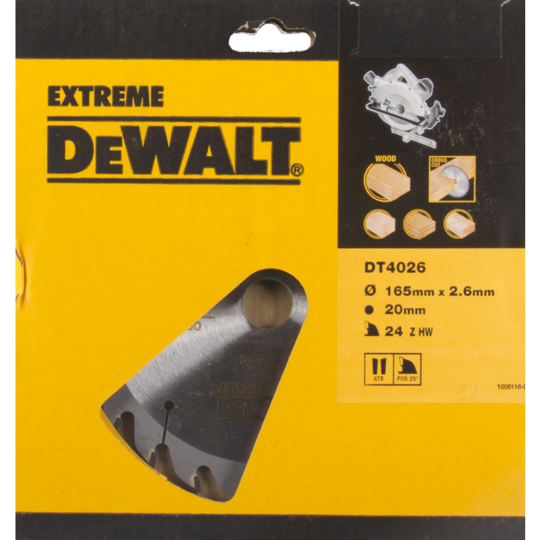 DeWalt Accessoires DT4026-QZ HM-Cirkelzaagblad 165 x 20 24T
