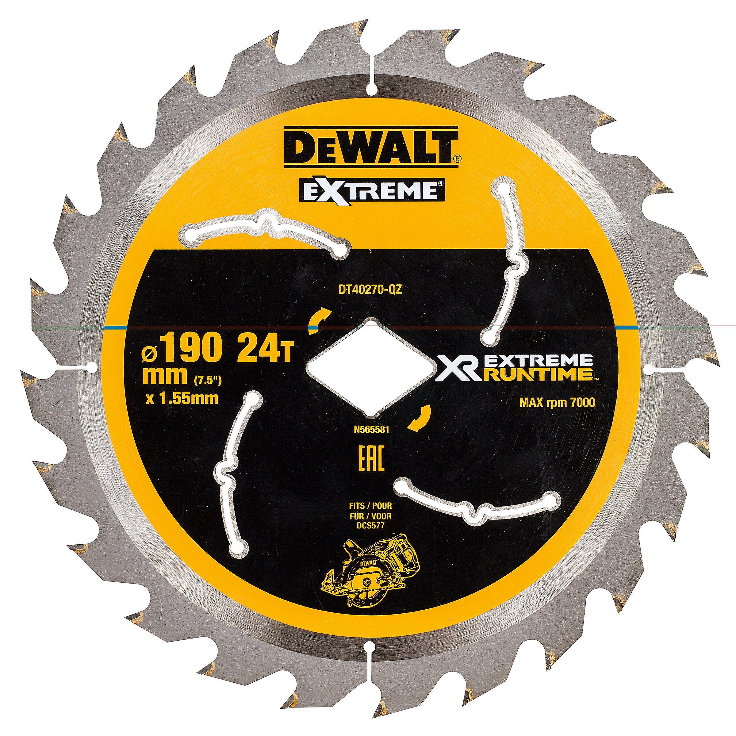 DeWalt Accessoires DT40270-QZ zaagblad 190 mm 24T asgat ruitvormig voor DCS577