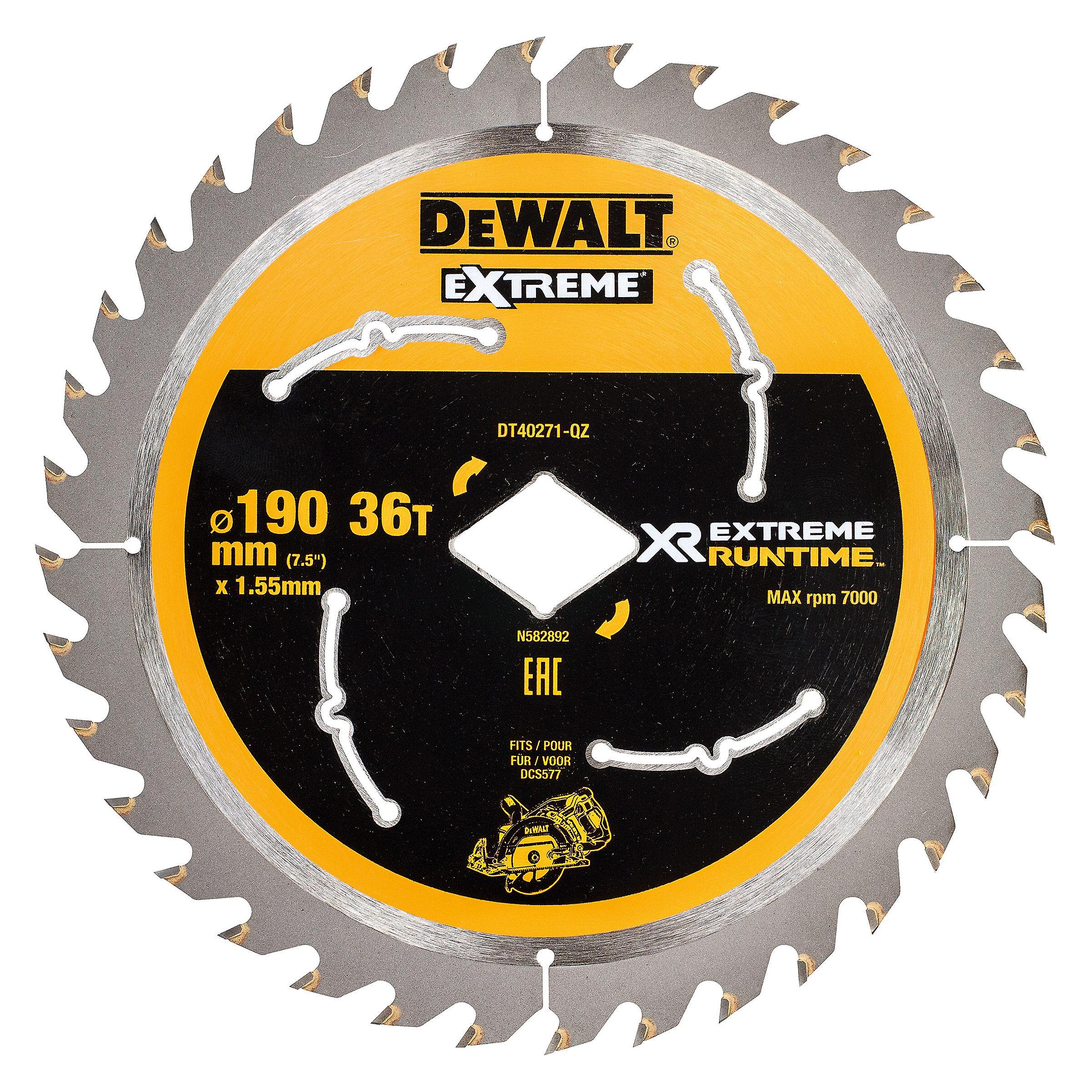 DeWalt Accessoires DT40271-QZ zaagblad 190 mm 36T asgat ruitvormig voor DCS577