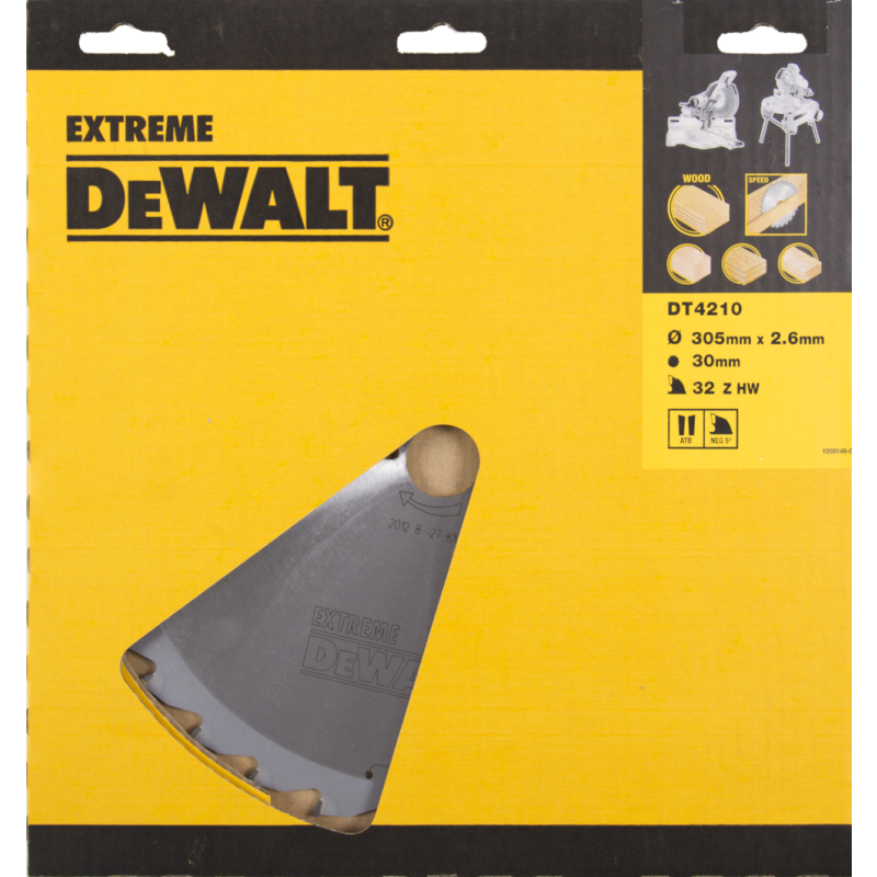 DeWalt Accessoires DT4210-QZ DT4210 HM zaagblad 305 x 30 x 32T wisseltand, negatief 5° hout langszagen