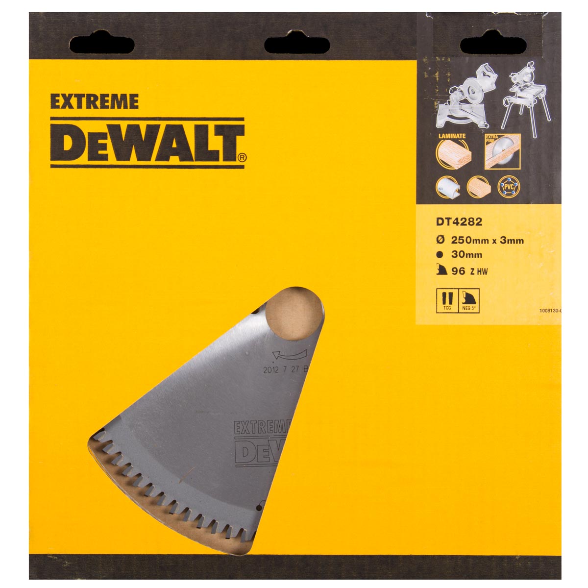 DeWalt Accessoires DT4282-QZ DT4282 HM zaagblad 250 x 30 x 96T trapezium, negatief 5°