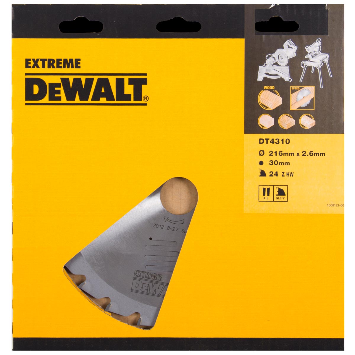 DeWalt Accessoires DT4310-QZ DT4310 HM zaagblad 216 x 30 x 24T Wisseltand negatief 5°