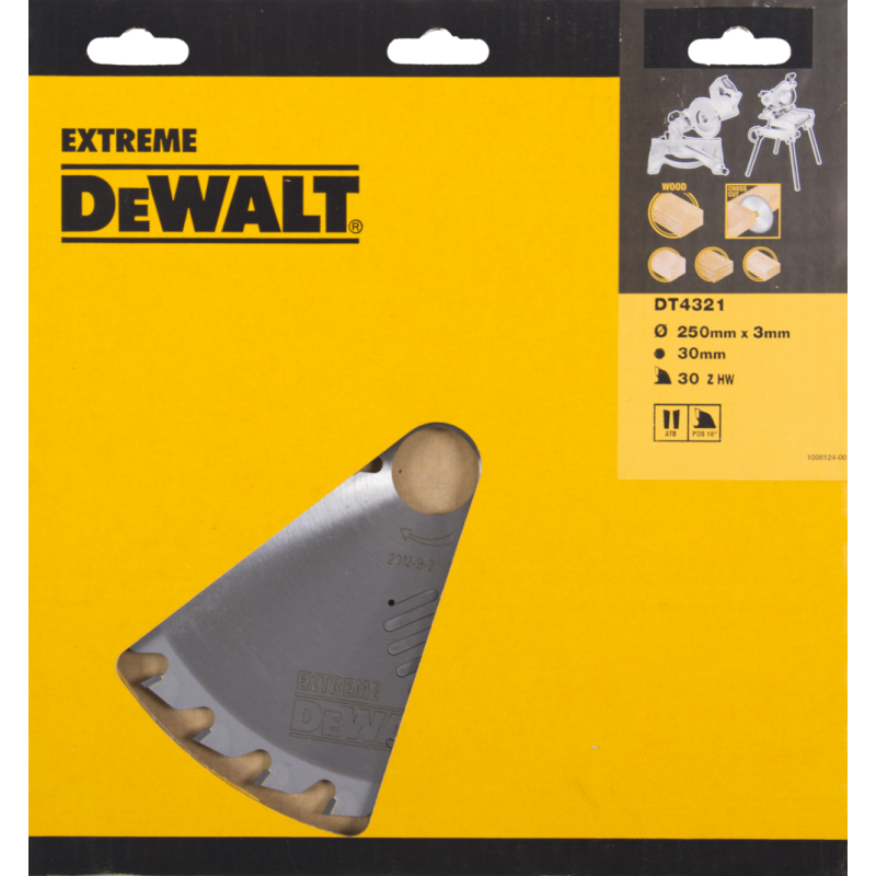 DeWalt Accessoires DT4321-QZ DT4321 HM zaagblad 250 x 30 x 30T wisseltand, positief 10°