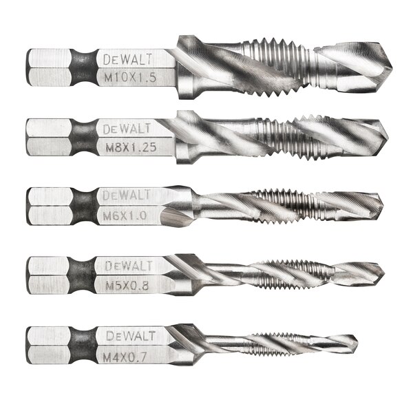 DeWalt Accessoires DT50060-QZ Tap Drill Bit Set - Metrische Draad M4 M5 M6 M8 M10 45017 aansluiting