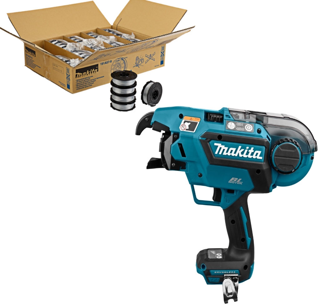 Makita DTR180ZJSET2 SETVOORDEEL 2 - 36 dozen gegalvaniseerd vlechtdraad 191A57-9 + DTR180ZJ Accu Vlechtmachine 14,4 - 18 Volt excl. accu´s en lader + 5 jaar dealer garantie!