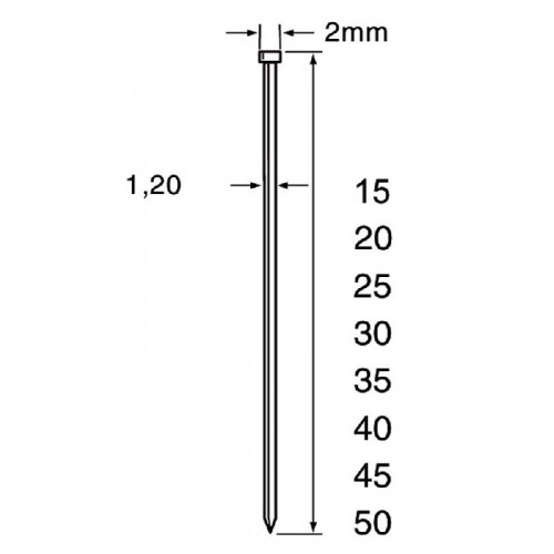 DutackPro 5134041 SKN12 Minibrad Rvs 50mm doos 5000 stuks