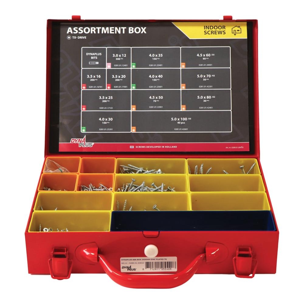 Dynaplus 0289.01.00410 Assortimentskoffer indoor verzinkt TX