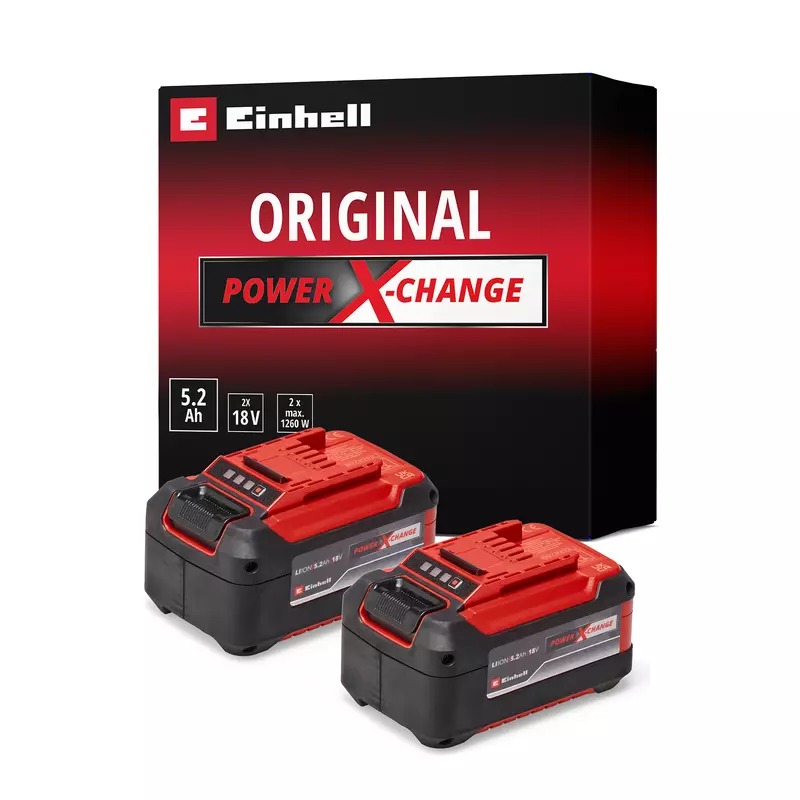 Einhell 4511526 Accu DUO-pack 2x5.2Ah 18V excl. lader in doos