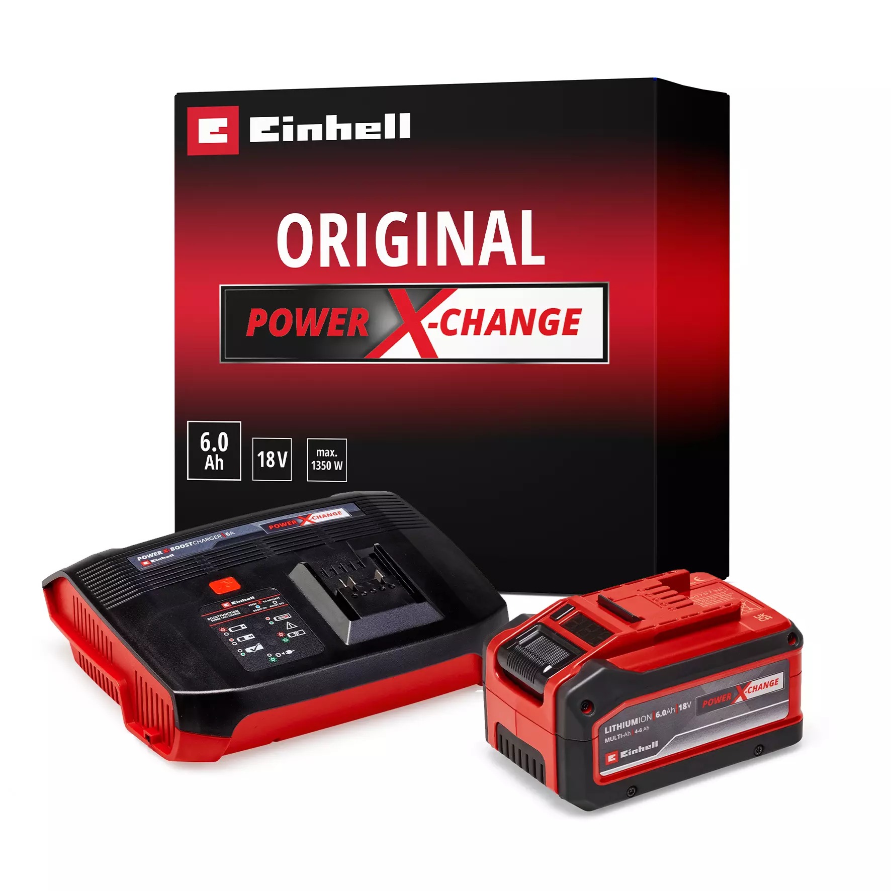 Einhell 4512143 PXC Starter Kit accu 18 V 4.0-6.0 Ah en snellader in doos