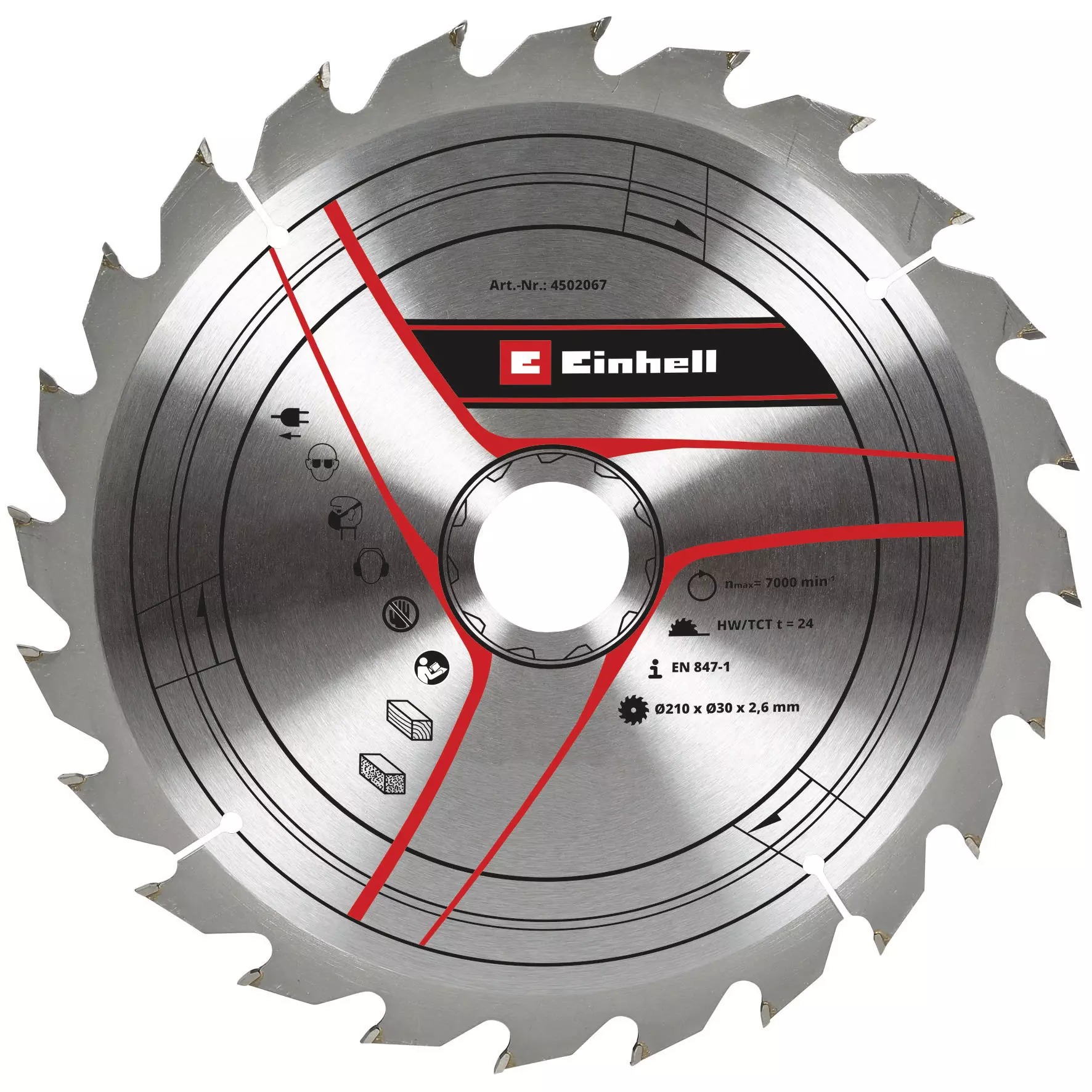 Einhell 4502067 HM TCT Zaagblad ø210x30x1,6 mm 24 T