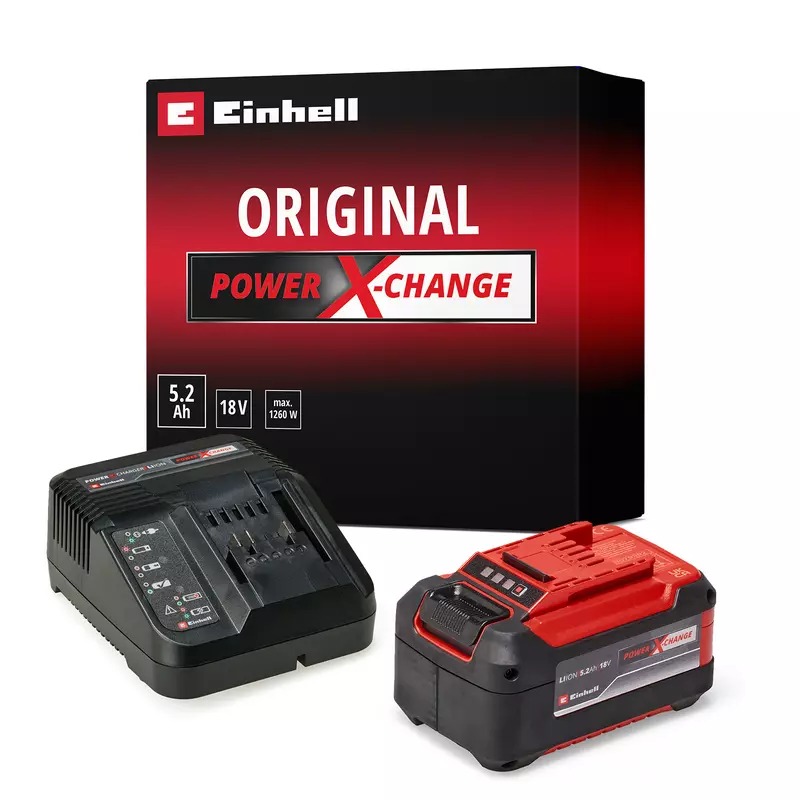 Einhell 4512147 Plus Starter Kit Accu 18 V 5.2 Ah incl. Snellader in doos