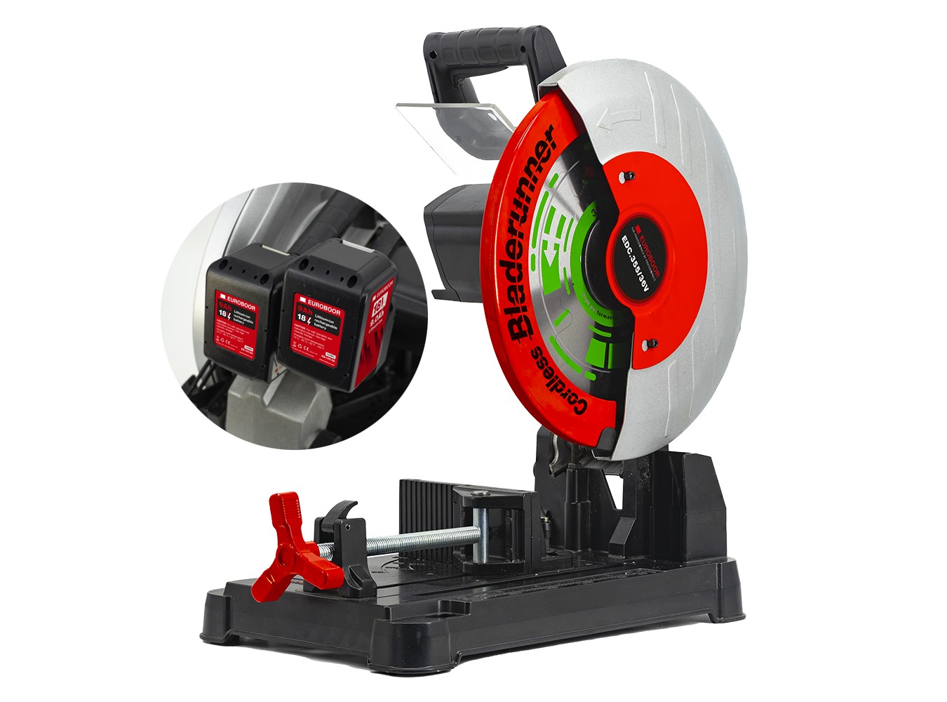 Euroboor EDC.355/36V EDC.355/36V Accu Metaal Afkortzaag 36V excl. accu's en lader