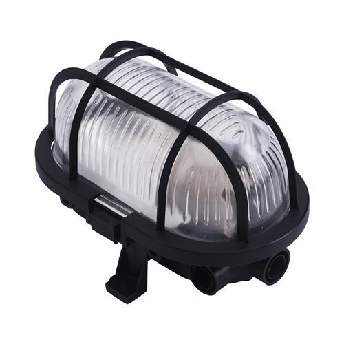 Eurolux 66.023.01 Bouwlamp LED Bulleye 60-P - zwart - E27 - kunststof behuizing met kunststof draadkorf  