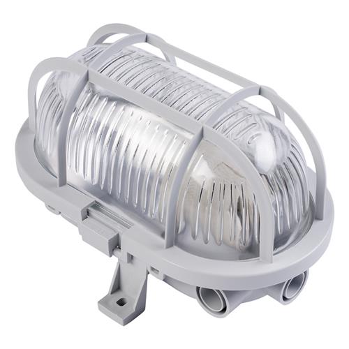 Eurolux 66.023.02 Bouwlamp LED Bulleye 60-P - grijs - E27 - kunststof behuizing met kunststof draadkorf  