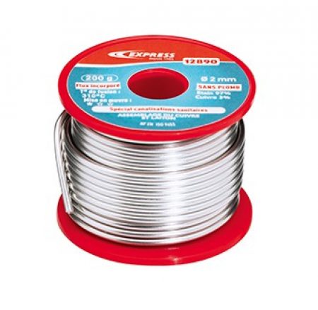 Express 12890 Tinsoldeer koper sanitaire leidingen 97% Tin, 3% koper 200g Ø 2 mm