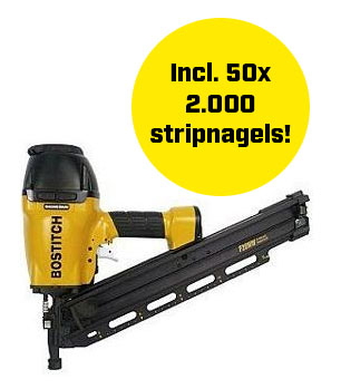Stanley Bostitch F28WW-Epack PromoPack - F28WW-E nageltacker + 50 dozen Stripnagel 3.10x65mm Recht Helder van 2000 stuks