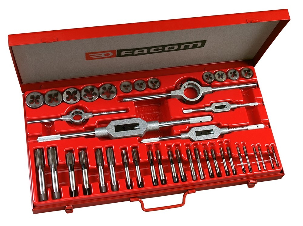 Facom 221.227SJ2 Set met tappen, snijplaten en snijplaathouders