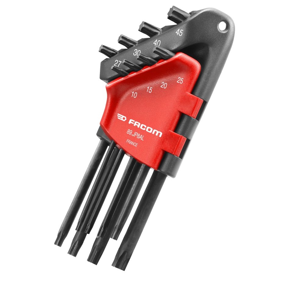 Facom 89.JP8AL Haakse stiftsleutelset in houder Torx® 8-Delig