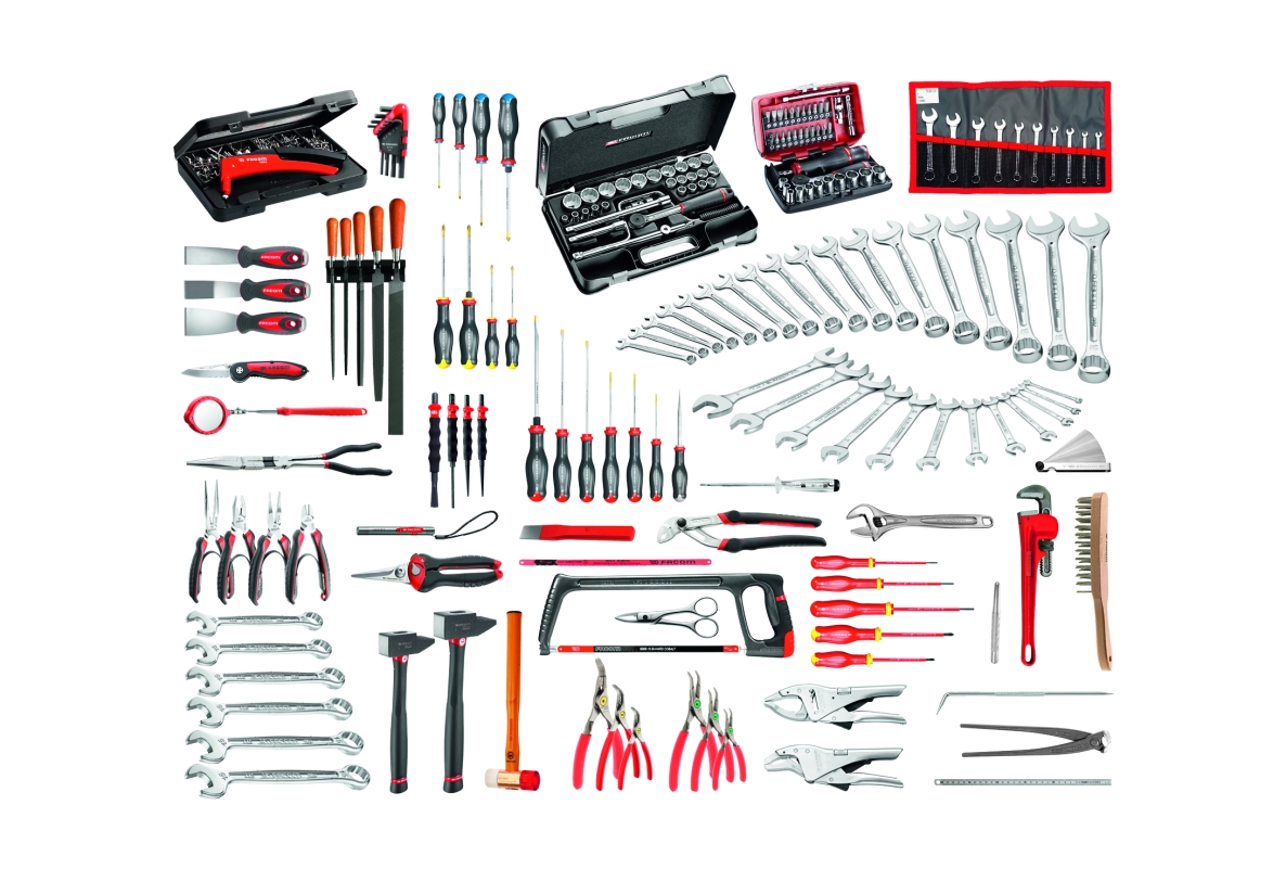 Facom CM.140A-F Set voor industrieel serviceonderhoud met 200 stuks gereedschap - modules van foam 44986 (x18)